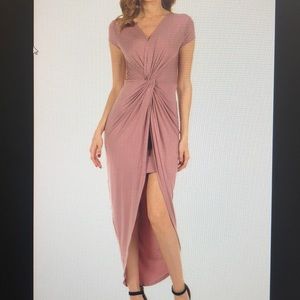 Sabora Cap sleeve maxi dress w/ mini skirt lining